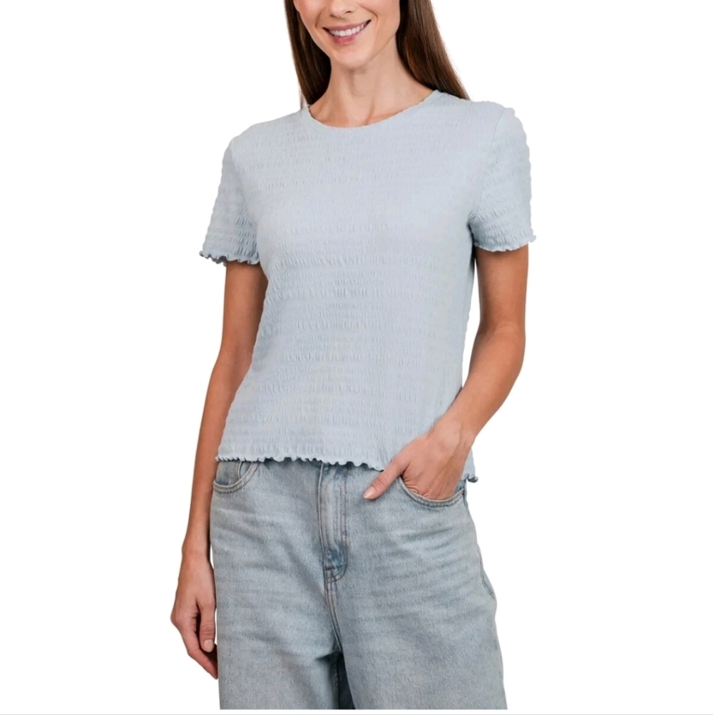 NWT Kersh Women's Textured Tee Blue‎ XXL